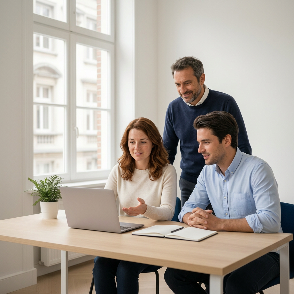L'équipe WIZIA dans son bureau en Belgique